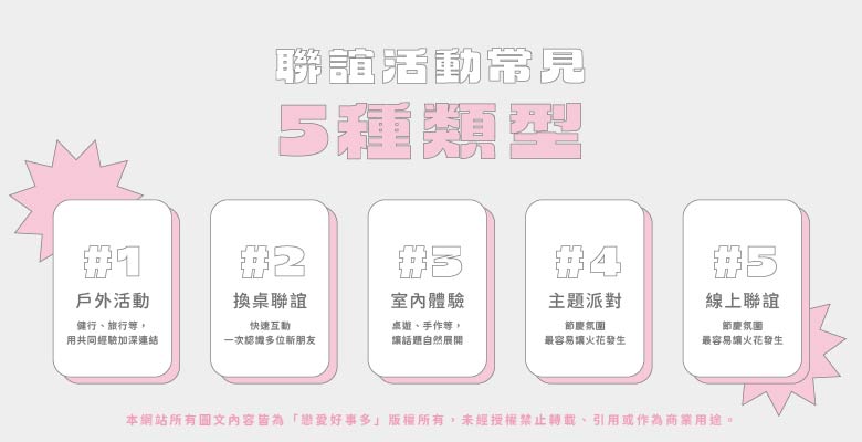 單身聯誼活動的類型